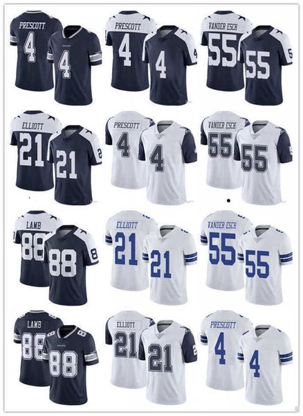 football jerseys men women youth dallas''cowboys''jersey 4 dak prescott 55 leighton vander esch 21 ezekiel elliott 88 ce, Black;red